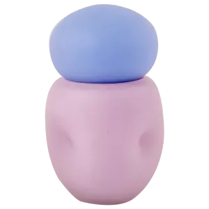 Vaso Decorativo Orgânico Lilás com Tampa Azul 18cm alt