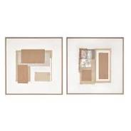Kit com Dois Quadros em Canvas Texturizado e com Linho