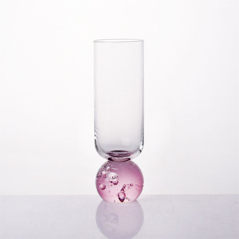 Taça para Champanhe Transparente e Pink