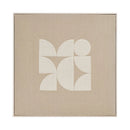 Kit de Dois Quadros em Linho Texturizado com Pintura Geométrica