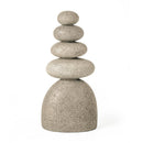 Escultura Rock balancing em polirresina Média cinza 25,5 x 12cm