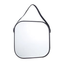 Espelho Parede em Metal e Alça em Couro