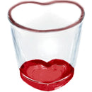 Copo para shot Love Shot em vidro com base vermelha 45ml A5cm