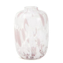 Vaso de Vidro Pintado Branco, Rosa e Transparente - P