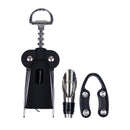 Jogo para vinho com 3 acessorios em Inox preto