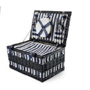 Cesta de piquinique para 4 pessoas térmica 24 peças 23,5cm x 46cm x 31cm