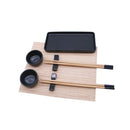 Kit Comida Japonesa para 2 pessoas bamboo e Cerâmica Preto 8 Peças