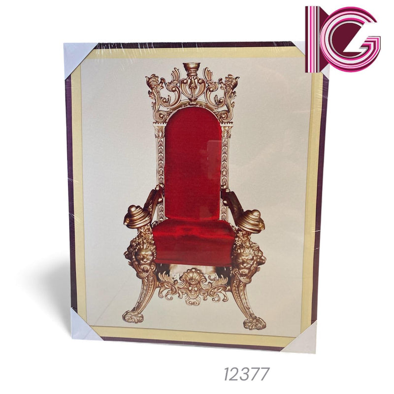 TELA IMPRESSA TRONO VERMELHO60X50X3CM