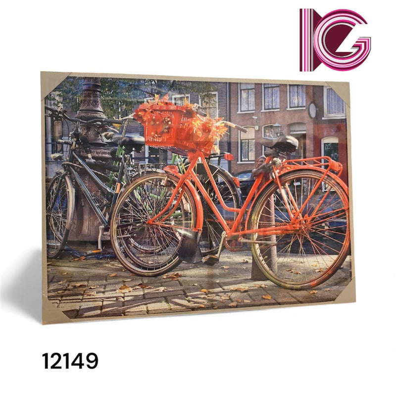 TELA IMPRESSA BIKE VERMELHA 60X80X3CM
