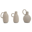 Kit minivasos em ceramica cinza - 3 peças