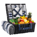 Cesta de piquinique para 4 pessoas térmica 24 peças 23,5cm x 46cm x 31cm