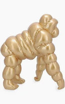 Escultura Gorila Dourado em Poliresina 26x15,5x23cm