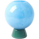 Vaso de Vidro Azul Celeste e Base Verde