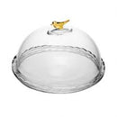 Queijeira com tampa de cristal ecologico golden bird 20cm