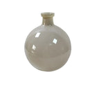 Vaso decorativo em vidro branco leitoso 30 x 20cm