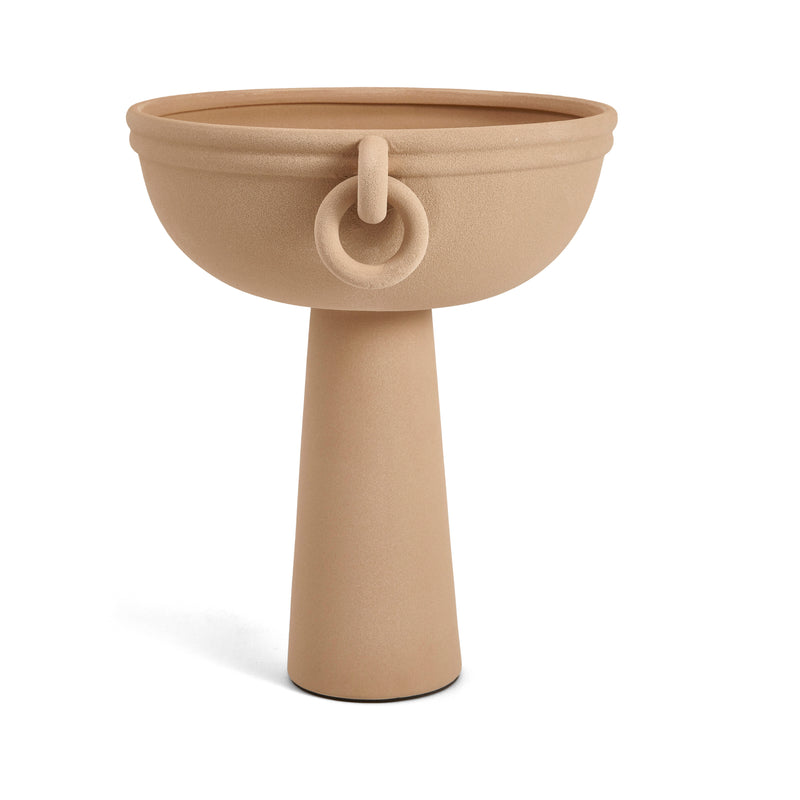 Vaso em Cerâmica Nude com pedestal    36cm.altX35cm.larg.