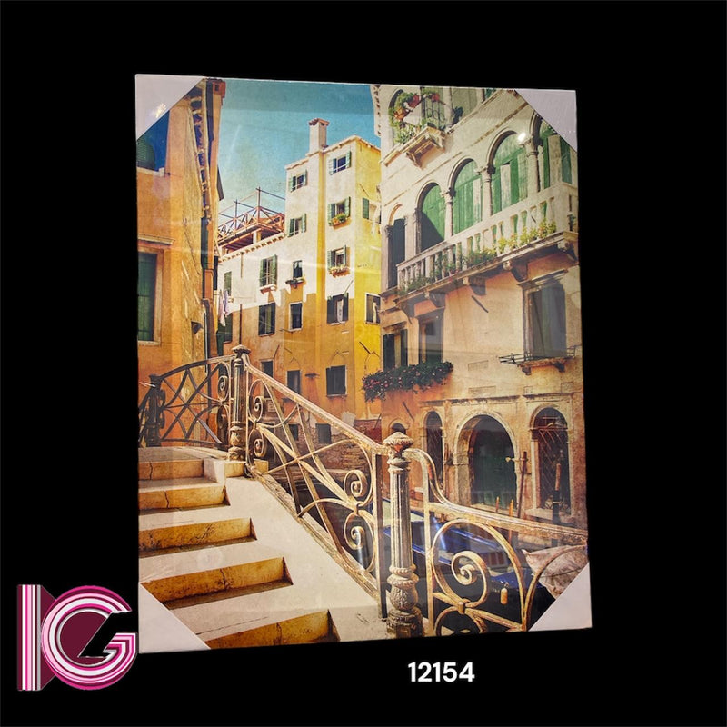 TELA IMPRESSA PREDIOS AMARELOS VENEZA 50x40x2cm