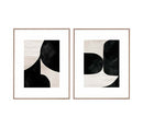 Kit Quadro em Canvas  preto e branco  Abstrato- 2 PCS