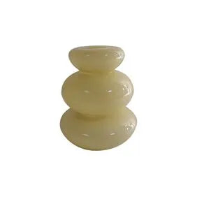 Vaso Decorativo em Vidro Formato Camadas Bege