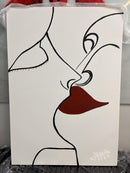 Quadro "O Beijo" Acrílico em Canvas por Isabel Granha