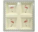 PETISQUEIRA DE CERAMICA  FLAMINGOS 23CM X 23CM X 3,6CM