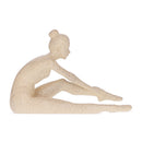 Escultura Bailarina em Poliresina OffWhite com Glitter 18,5 x 27 x 9cm