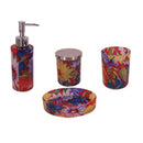 Kit banheiro de vidro colorido 4 pçs